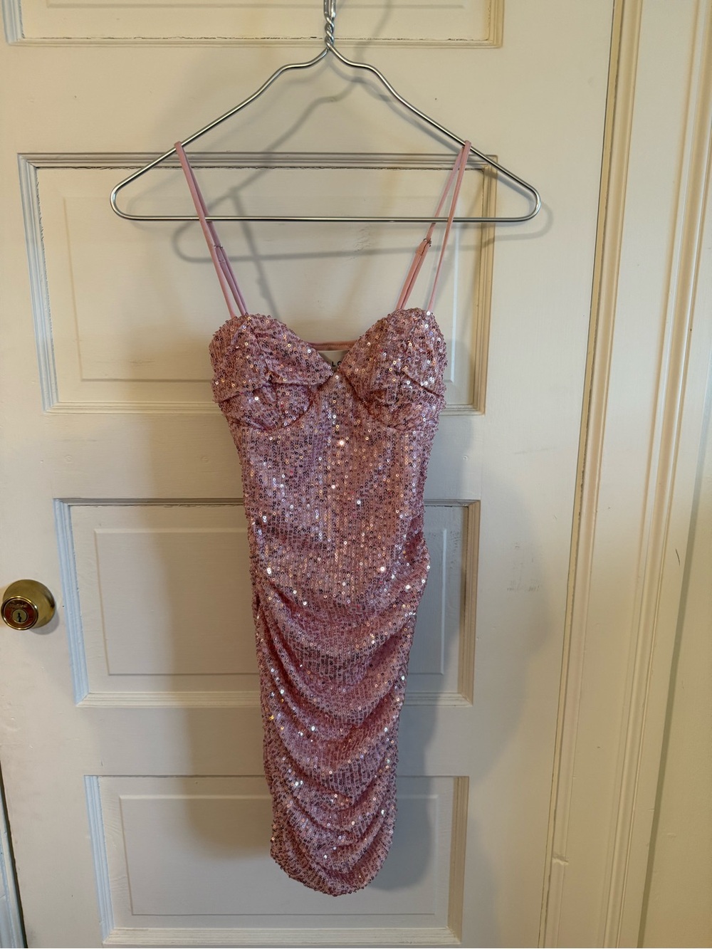 Hello Molly Rose Pink Sequin Cupped Mini Dress